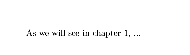 A latex rendered text where you can read As seen on chapter 1